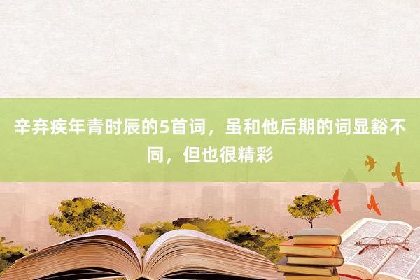 辛弃疾年青时辰的5首词，虽和他后期的词显豁不同，但也很精彩